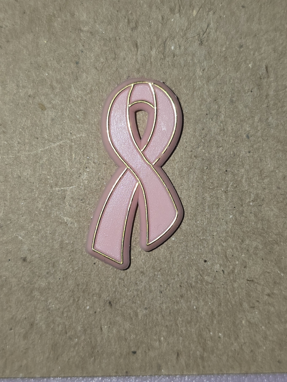 Pink Ribbon Breast Cancer Awareness Pin, Plastic